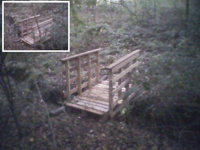 The nearly complete bridge on site.