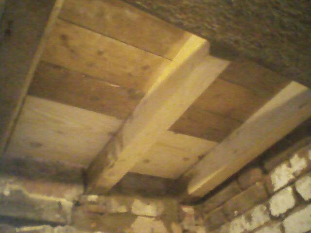 Remedial work carried out the kitchen joists and floorboards.