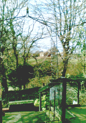 Looking from the house down the steps to the right