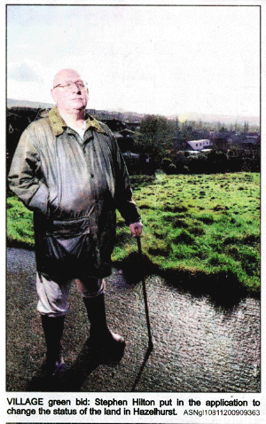 VILLAGE green bid: Stephen Hilton put in the application to change the status of the land in Hazelhurst