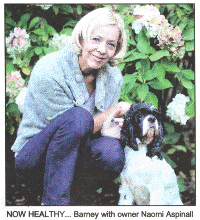NOW HEALTHY... Barney with owner Naomi Aspinall 