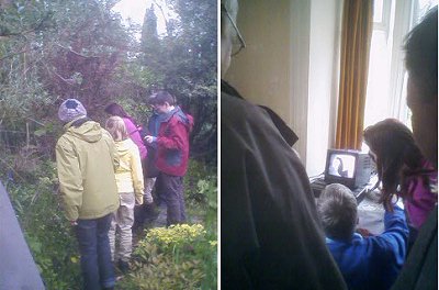 After lifting some creatures from the pond,time to examine them under the microscope.