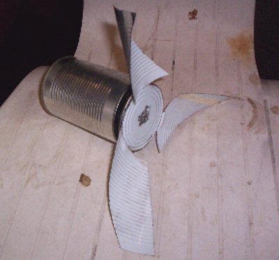 A turbine design based on commercial food tins.