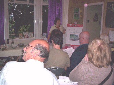 Judith explains all to an attentive audience.